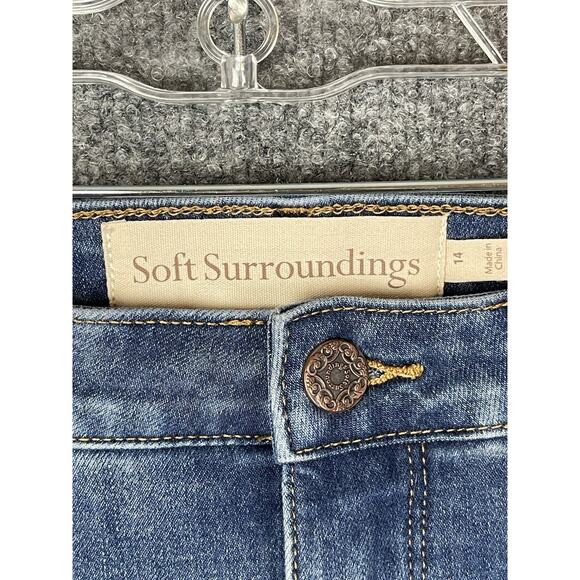 Soft Surroundings The Ultimate Denim Relaxed Straight Jeans size 14 Med wash - Picture 13 of 16